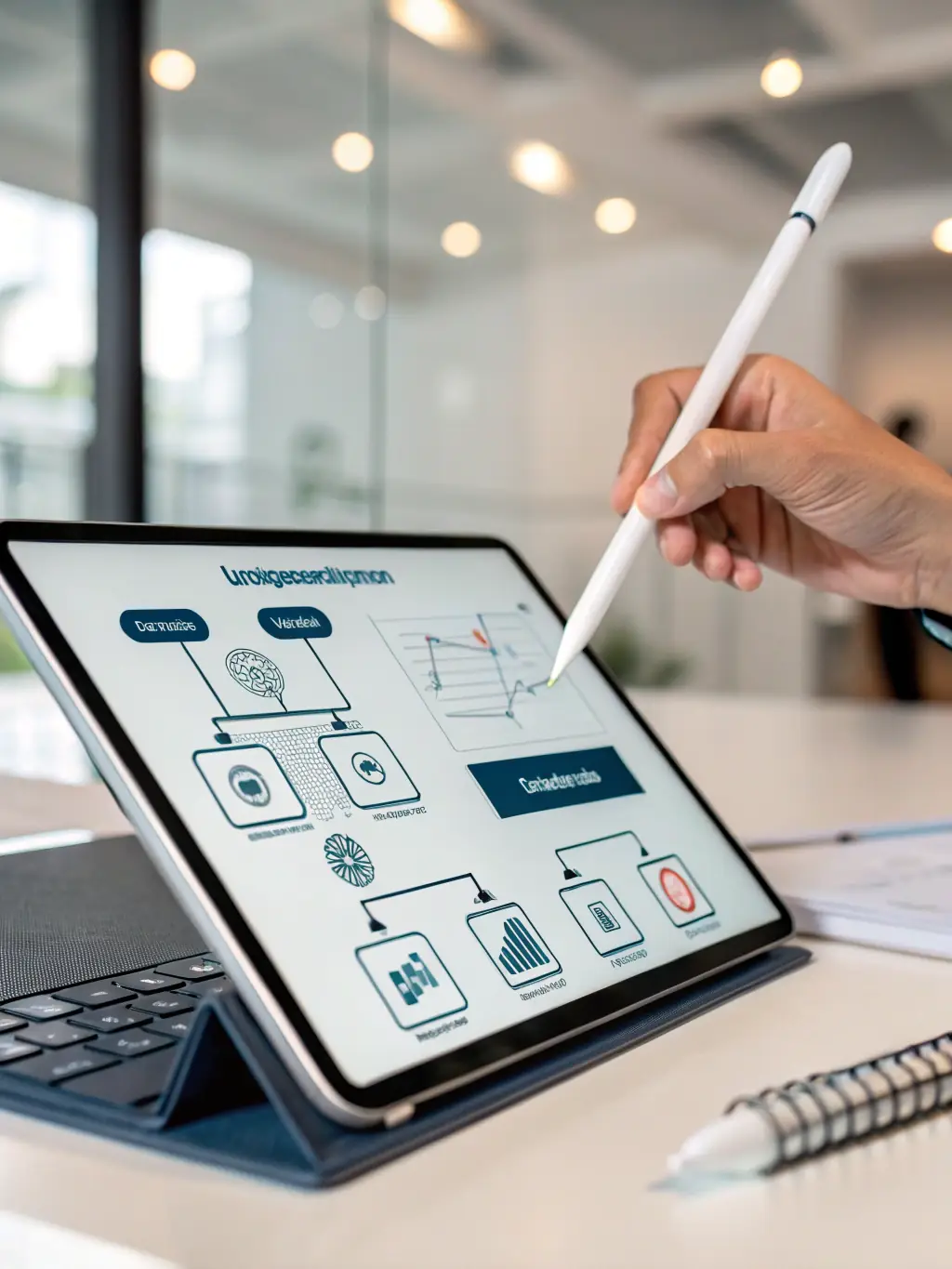An invoice being generated automatically on a tablet screen after a voice command is given, highlighting auto invoicing.